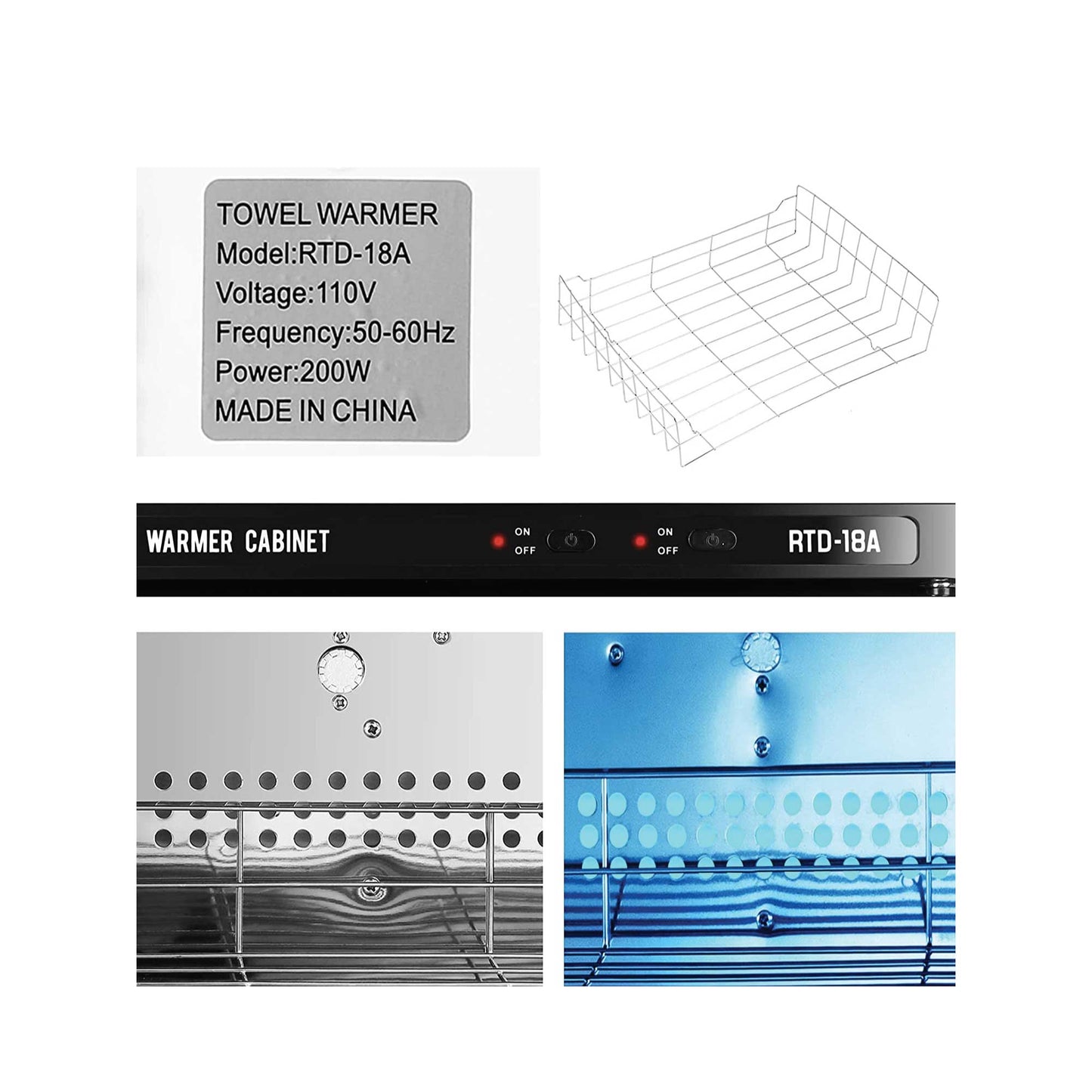 Orku 18L Black UV Electric Towel Warmer Steriliser Cabinet Salon Heat Sanitiser