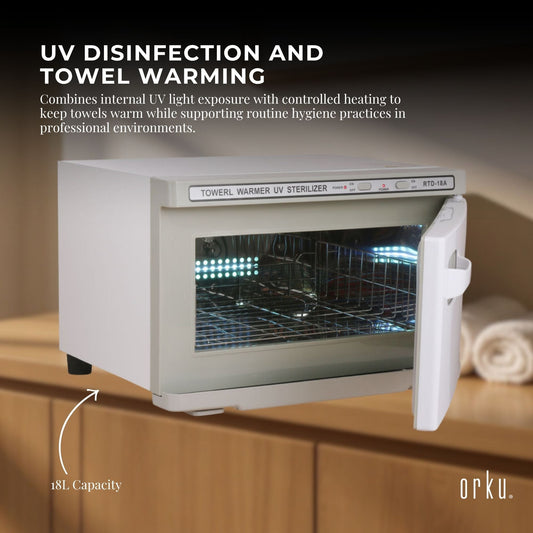 Orku 18L UV Disinfection Electric Towel Warmer Cabinet Salon Spa White