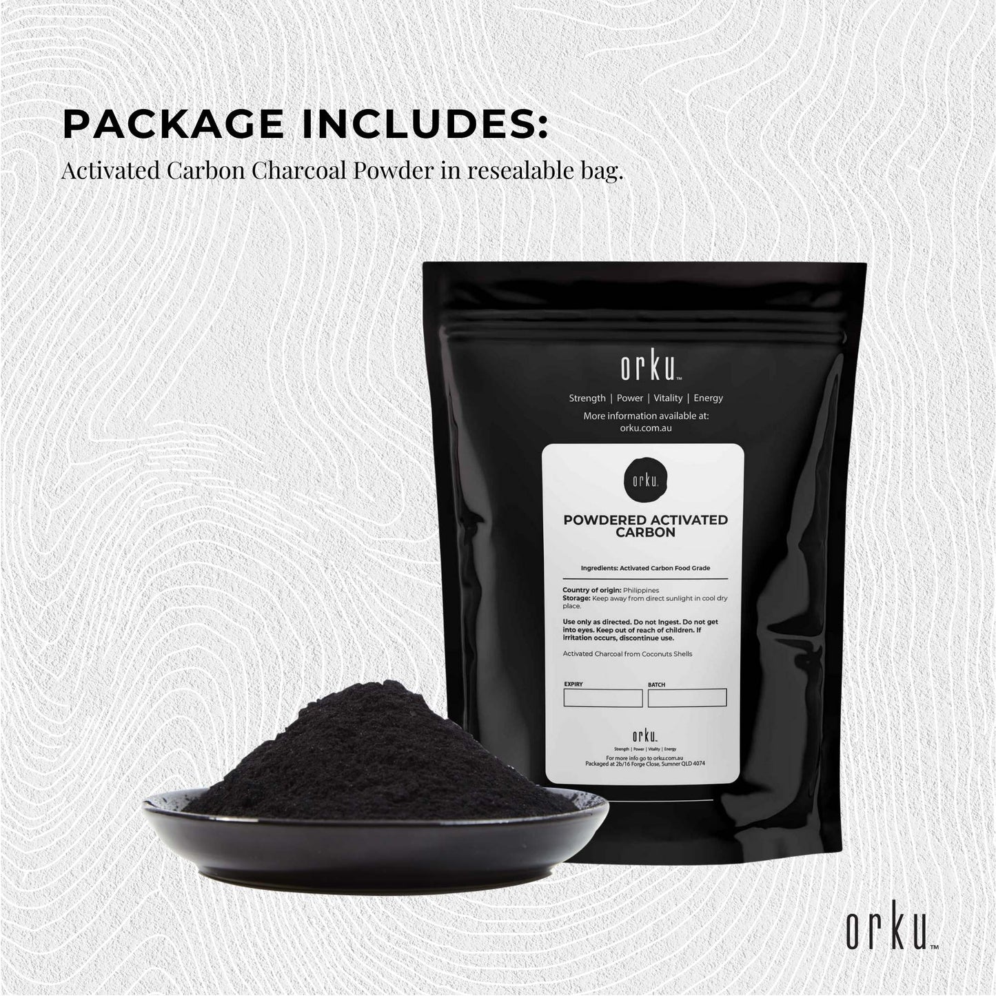 Activated Carbon Powder Coconut Charcoal - Teeth Whitening + Skin Bulk