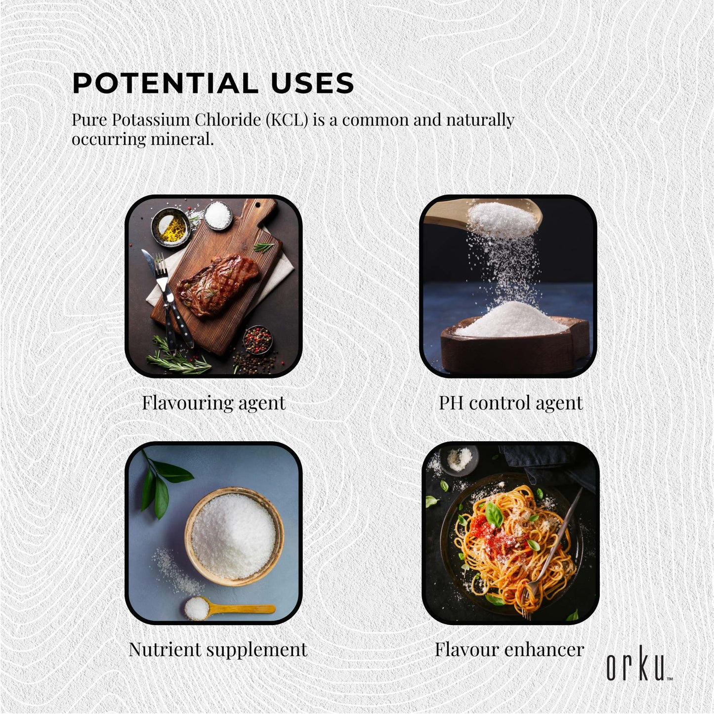 Potassium Chloride Powder Tub - Pure KCL E508 Food Grade Salt Replacer Bulk