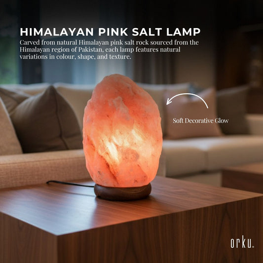 Orku 3-5 Kgs Himalayan Pink Salt Lamp - Large Natural Rock Night Light