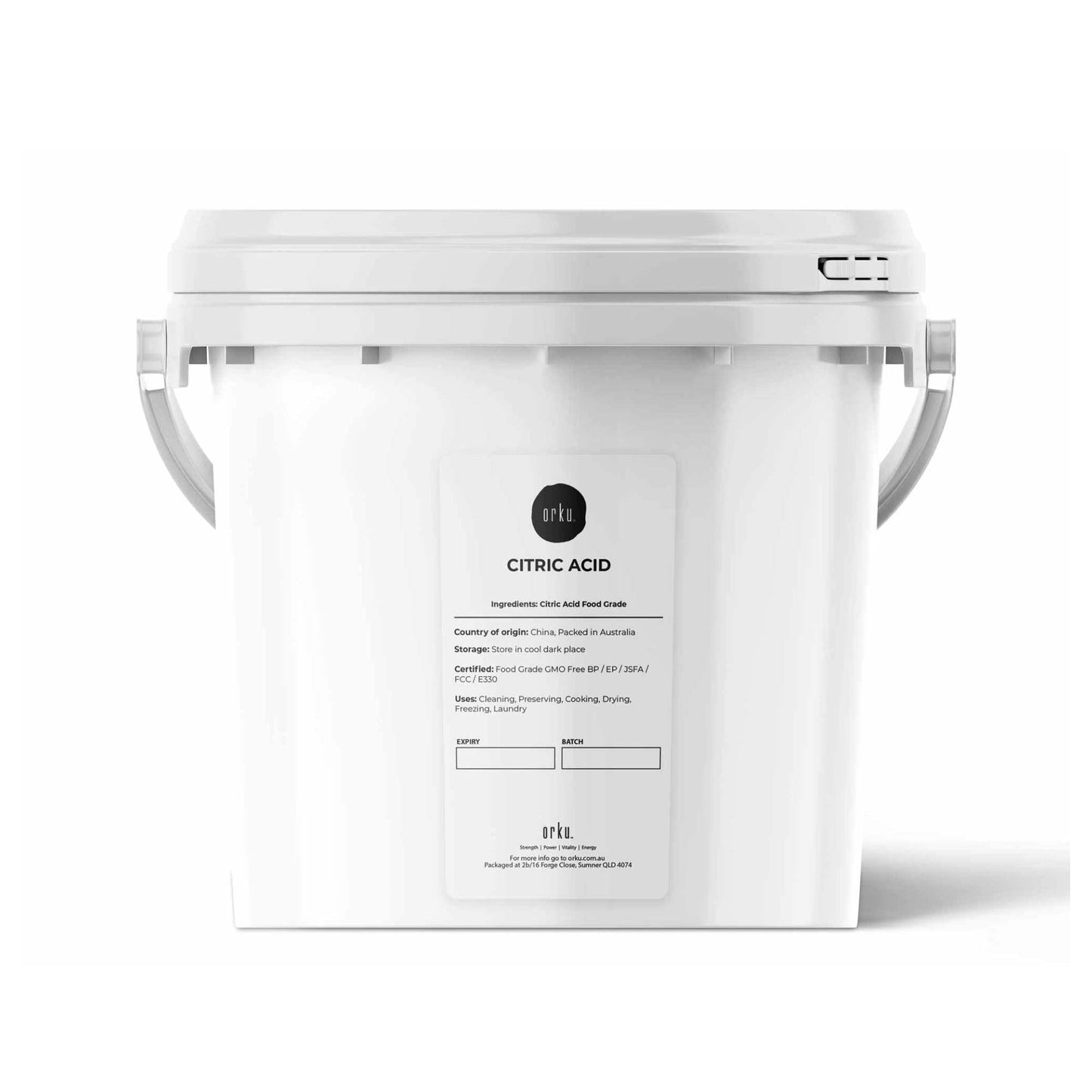 Orku Citric Acid Powder Tubs - Food Grade Non GMO Anhydrous Preservative E330