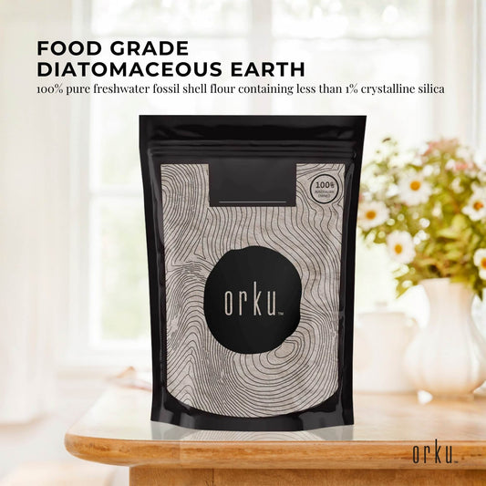 Orku Fine Diatomaceous Earth - Food Grade FCC Fossil Shell Flour Powder
