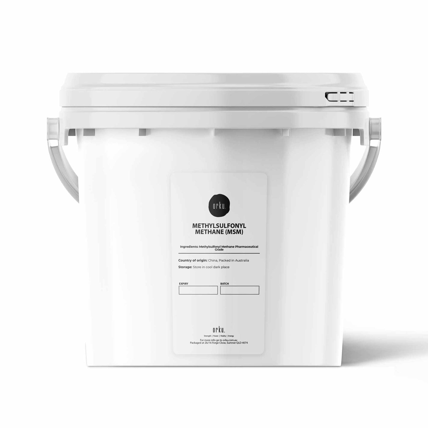 Orku MSM Powder or Crystals Bucket - 99.9% Pure USP Grade Methylsulfonylmethane