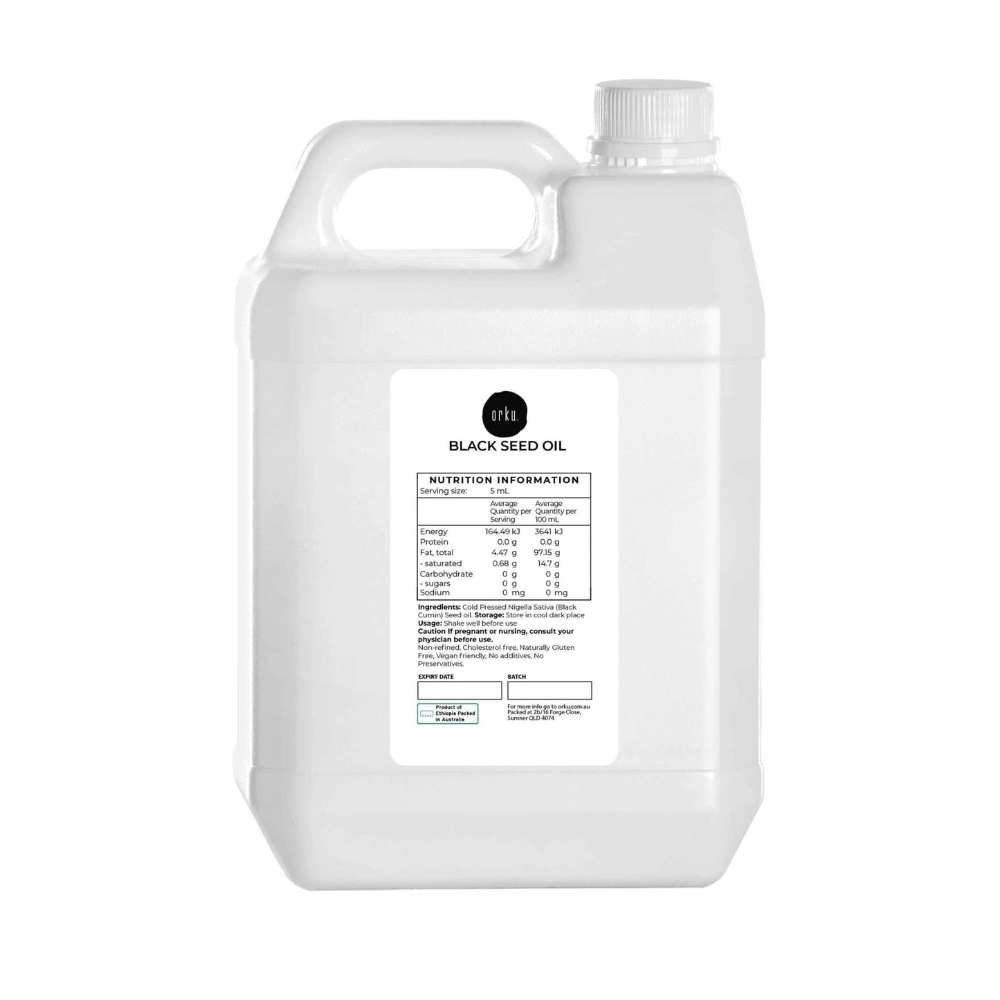 Orku Black Seed Oil Pure Cold Pressed 100% Ethiopian Nigella Sativa Cumin