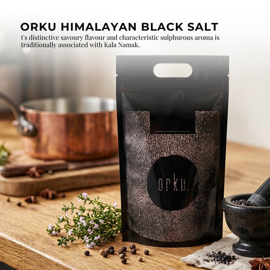 Orku Himalayan Black Salt Kala Namak Bulk Bags - Vegan Seasoning