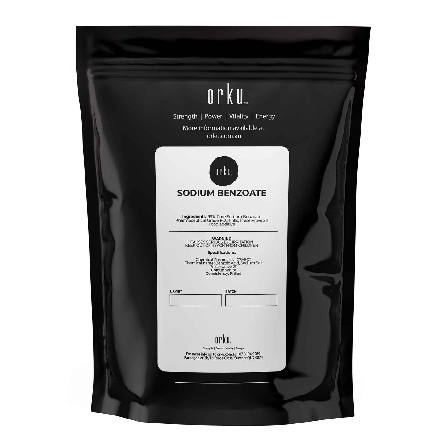 Orku Sodium Benzoate USP/FCC Grade Prills – E211 Preservative CAS 532-32-1