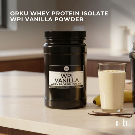 Orku Whey Protein Isolate WPI Vanilla Powder Jars