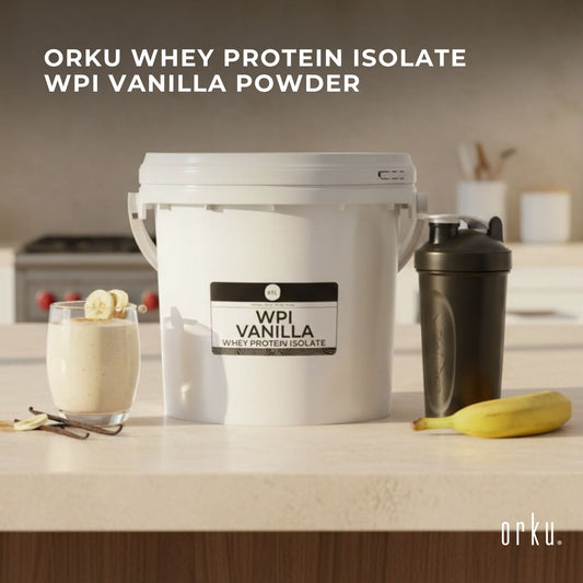 Orku Whey Protein Isolate WPI Vanilla Powder Buckets
