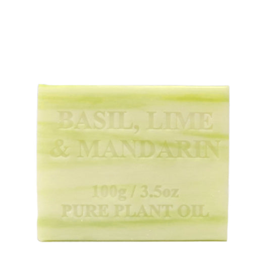 100x 100g Plant Oil Soap Basil Lime Mandarin Pure Natural Vegetable Base Bar