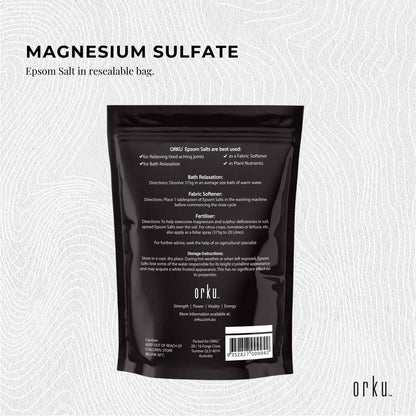 Orku 12 x 1Kg Epsom Salt Magnesium Sulphate Bath Salts Skin Body