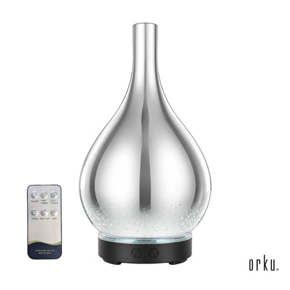 Orku Essential Oil Aroma Diffuser - Mirror 3D Fireworks Light USB Remote