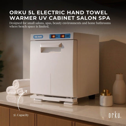 Orku 5L Electric Hand Towel Warmer UV Cabinet Salon Spa White