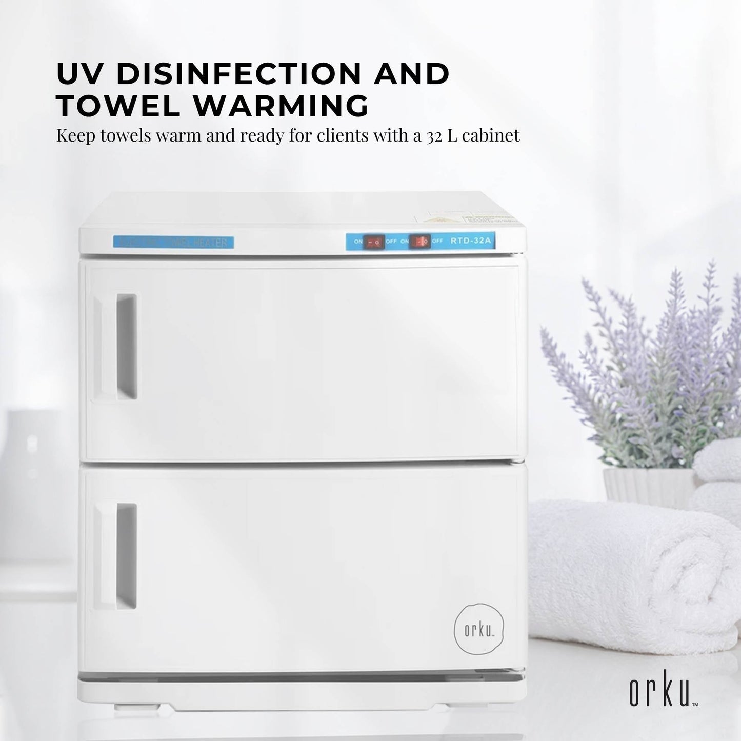 Orku 32L Electric Towel Warmer UV Cabinet Salon Spa White