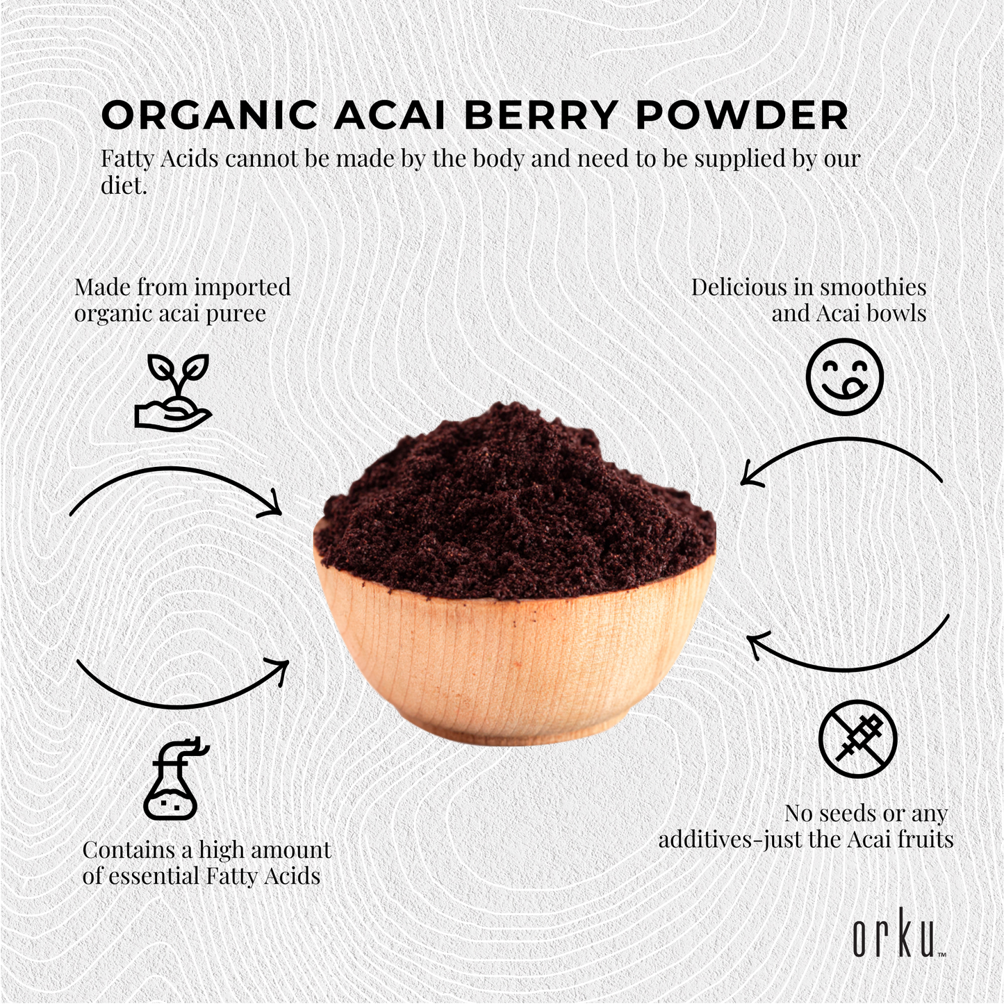 2.5kg Acai Powder Bucket 100% Organic - Pure Superfood Amazon Berries