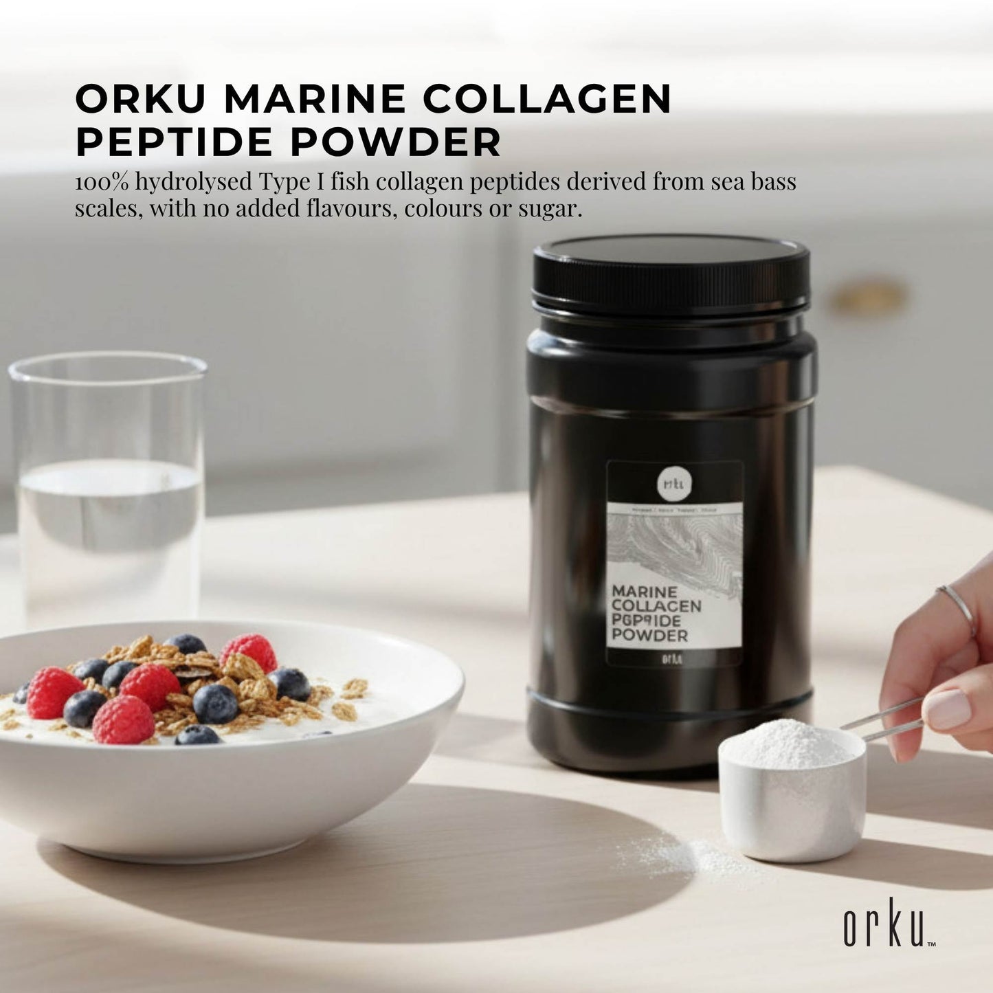 Orku Marine Collagen Peptide Powder - Jars - Type I Hydrolysed Protein
