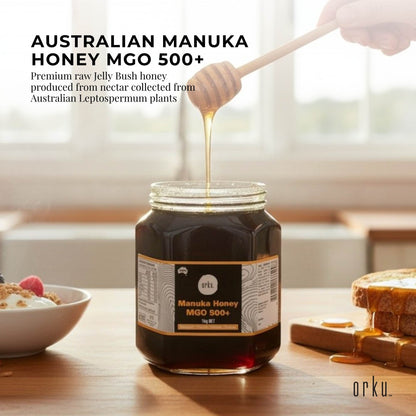 Orku MGO 500+ Australian Manuka Honey 1Kg - Raw Jelly Bush Honey