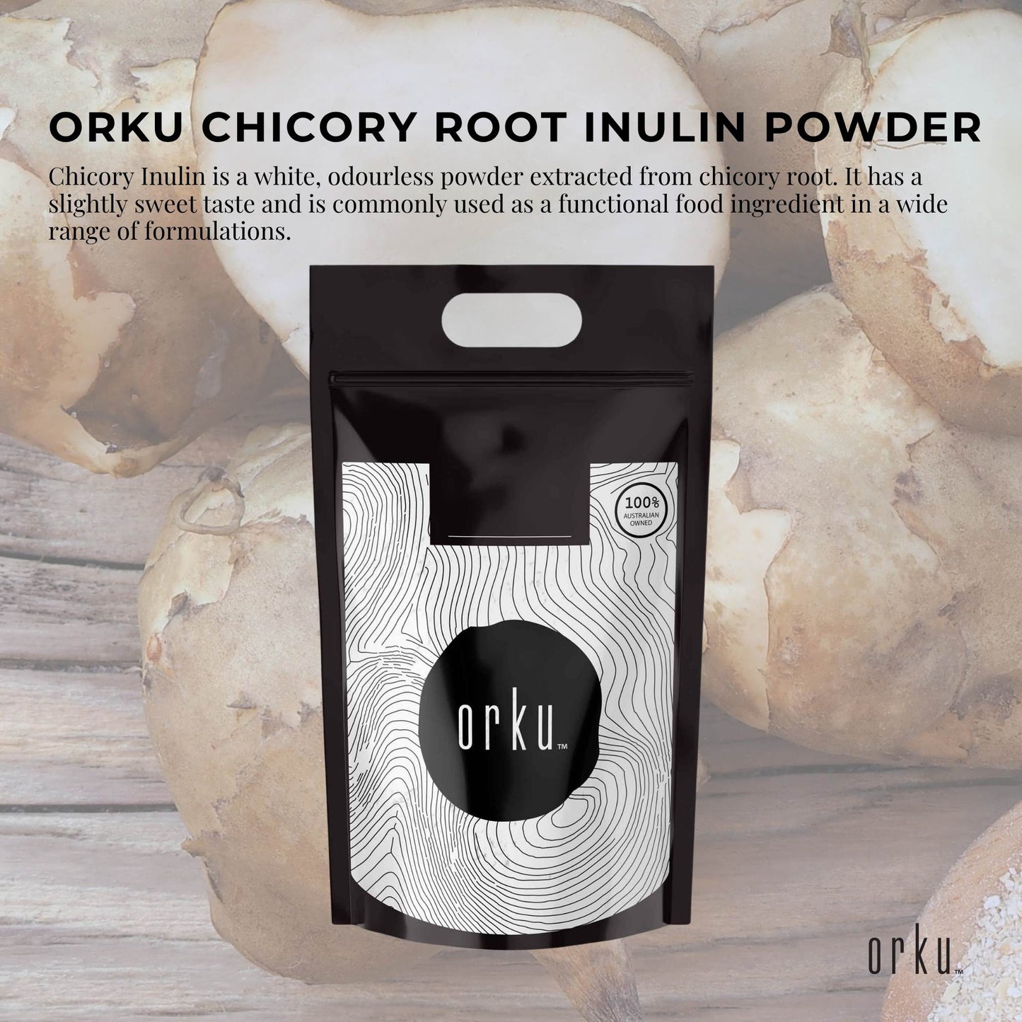 Orku Chicory Root Inulin Powder - Unflavoured Food Ingredient