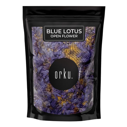 Orku Blue Lotus Flowers - Dried Whole Open Lily Nymphaea Caerulea