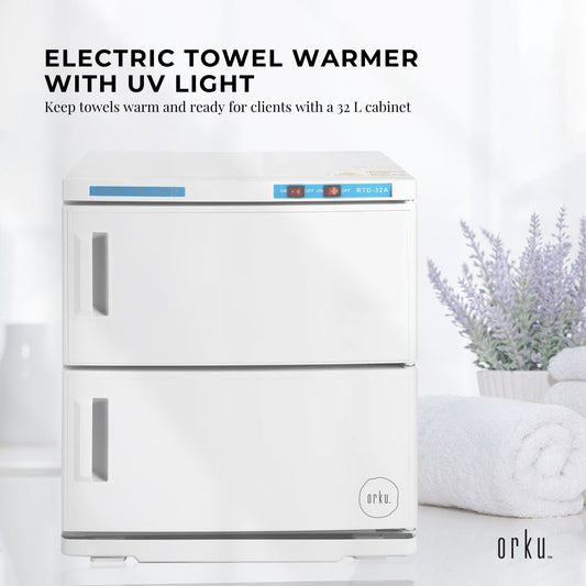 Orku 32L Electric Towel Warmer UV Cabinet Salon Spa White