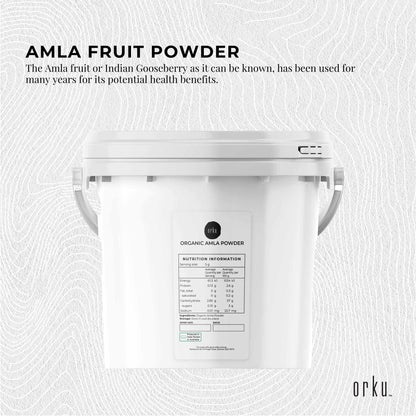 Organic Amla Powder Tub Indian Gooseberry Emblica Officinalis Fruit Supplement