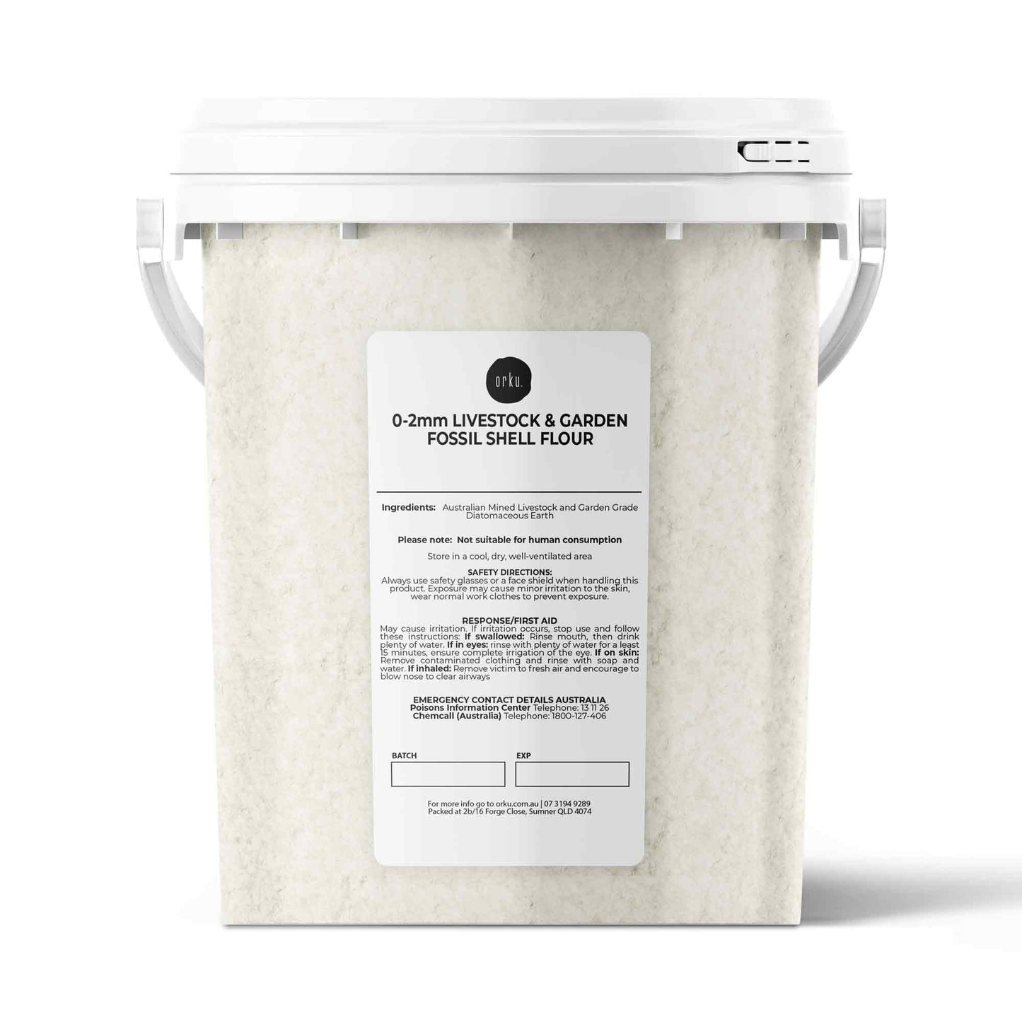 Orku Diatomaceous Earth Garden Grade 0-2mm Granular Australian Fossil Shell Tub