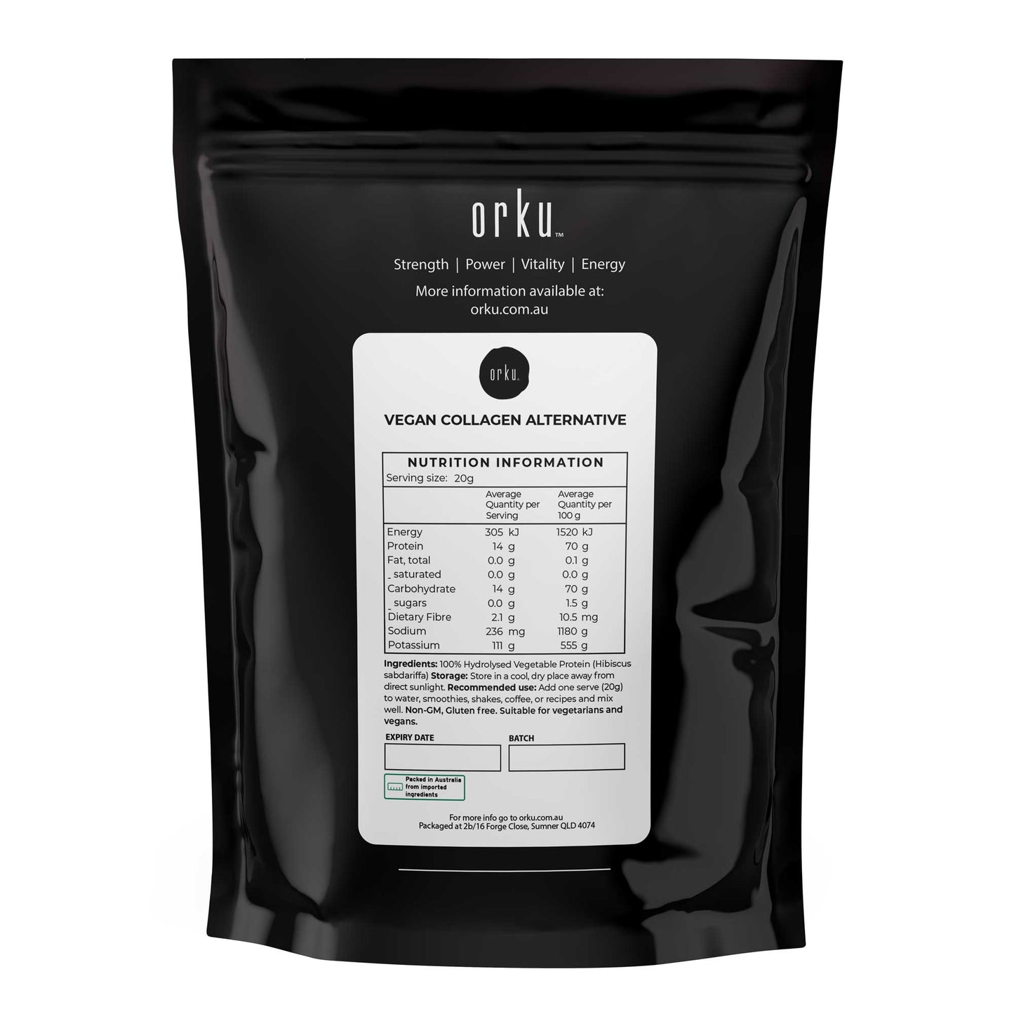 Orku Vegan Collagen Plant Based Alternative Powder Hydrolysed Protein