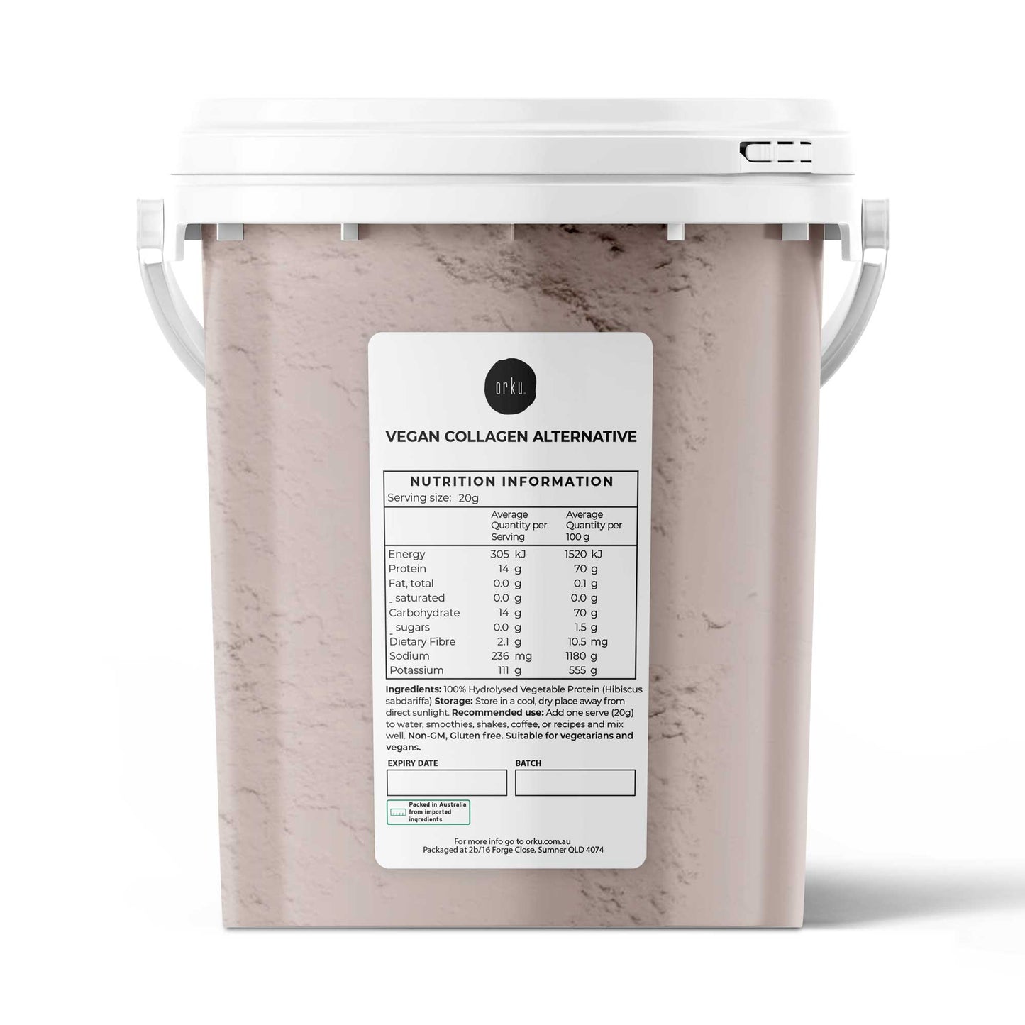Orku Vegan Collagen Plant Based Alternative Powder Hydrolysed Protein Tub