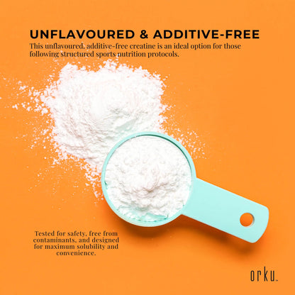 Orku Creatine Monohydrate Powder - 200 Mesh Micronised | 99.9% Purity