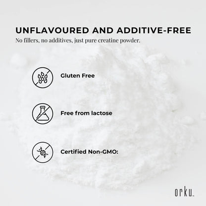 Orku Creatine Monohydrate Powder Bucket - 200 Mesh Micronised | 99.9% Purity