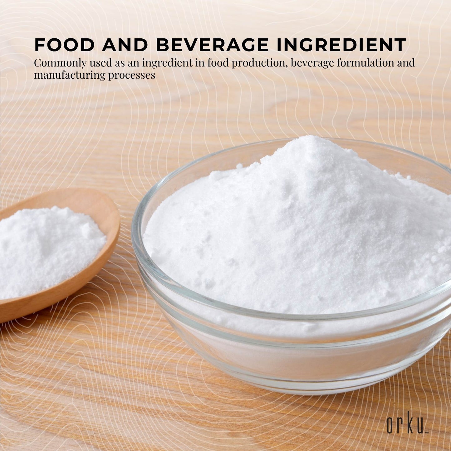 Orku Taurine Powder Tub - High Purity L-Taurine Amino Acid Ingredient Bulk