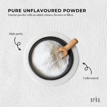 Orku Taurine Powder Tub - High Purity L-Taurine Amino Acid Ingredient Bulk