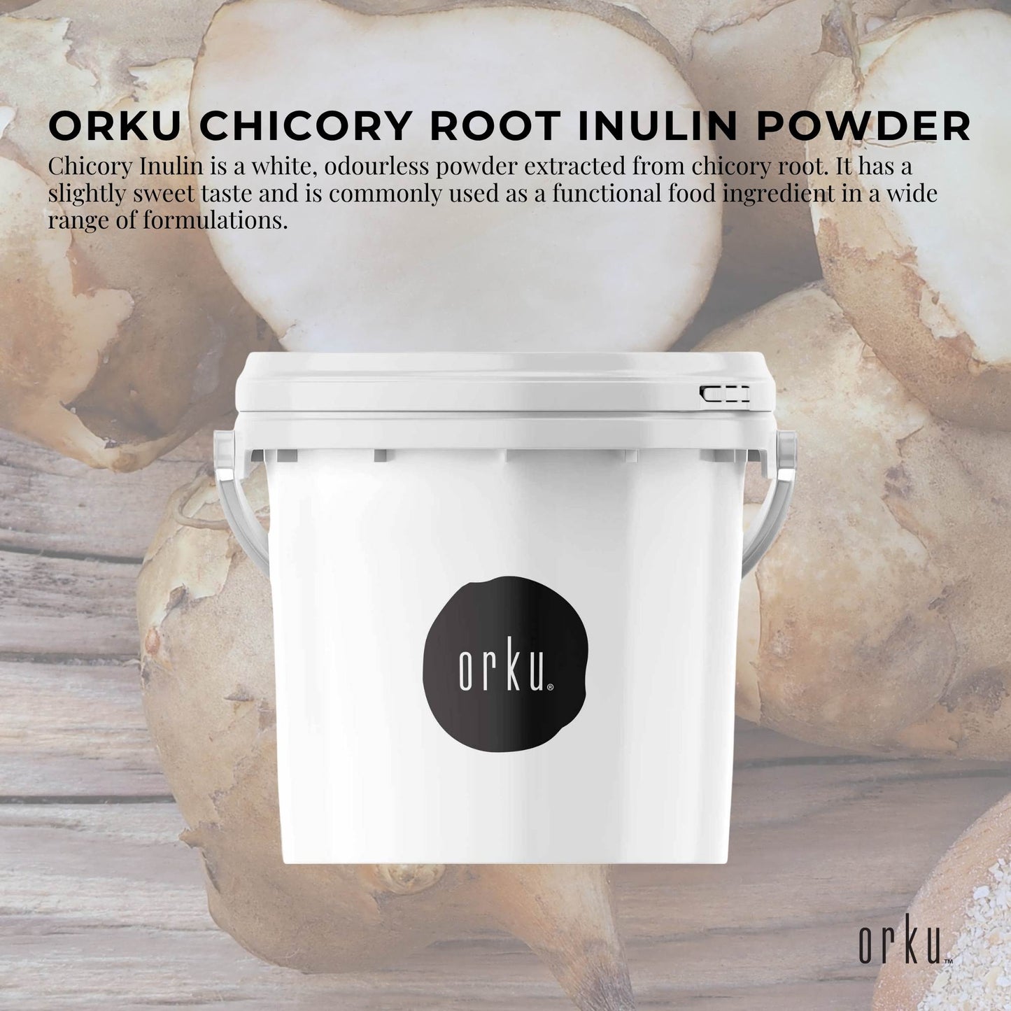 Orku Chicory Root Inulin Powder Tub - Unflavoured Food Ingredient