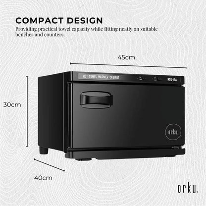 Orku 18L UV Disinfection Electric Towel Warmer Cabinet Salon Spa Black