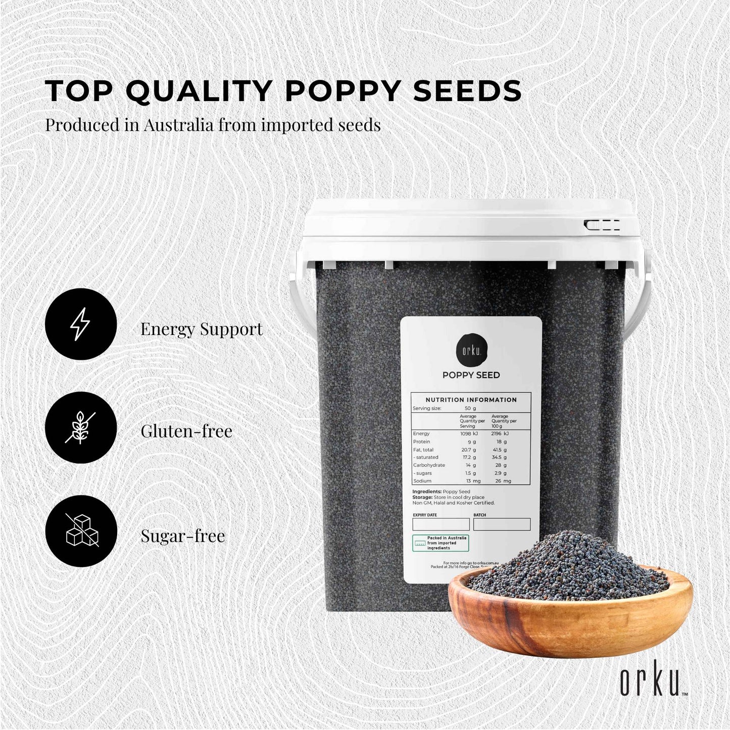 800g Poppy Seeds Unwashed Bucket Papaver Somniferum For Baking and Decorating