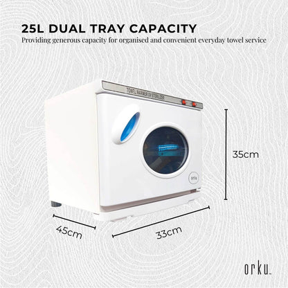 Orku 25L Electric Towel Warmer UV Cabinet Salon Spa White