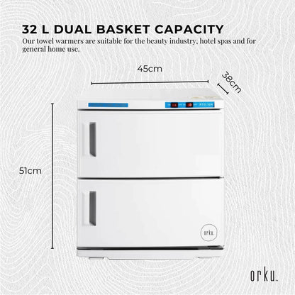 Orku 32L Electric Towel Warmer UV Cabinet Salon Spa White