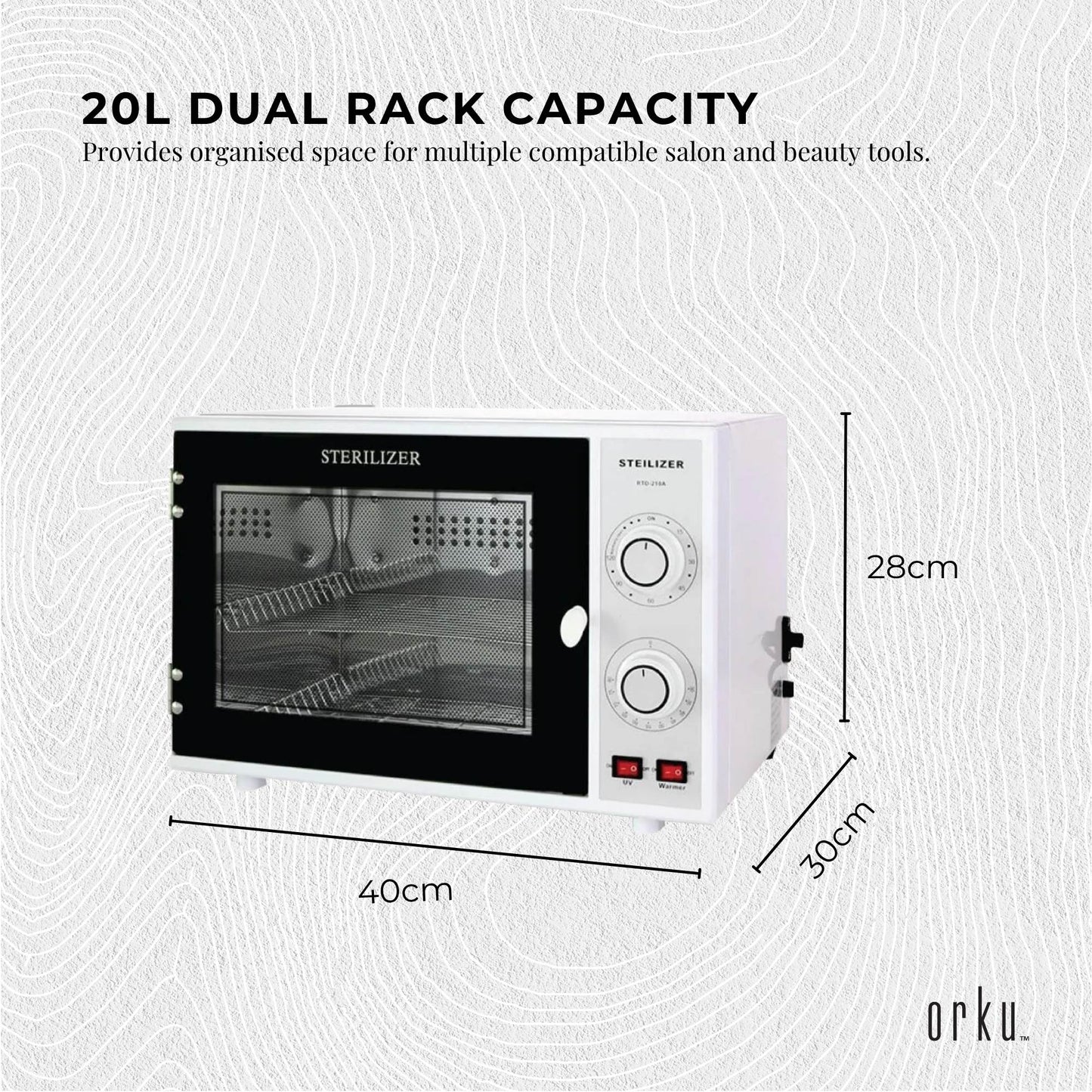 Orku 20L UV Disinfection Cabinet for Salon Beauty Nail Tool Storage