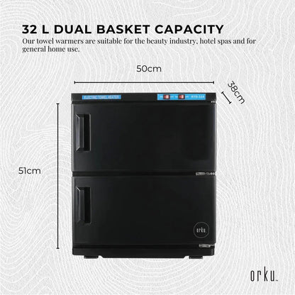 Orku 32L Electric Towel Warmer UV Cabinet Salon Spa Black