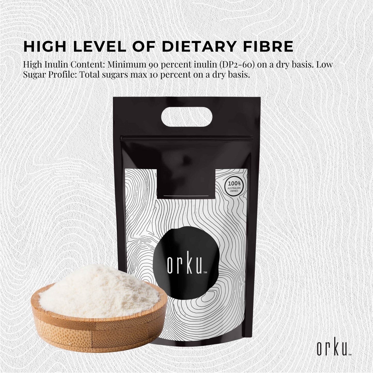 Orku Chicory Root Inulin Powder - Unflavoured Food Ingredient