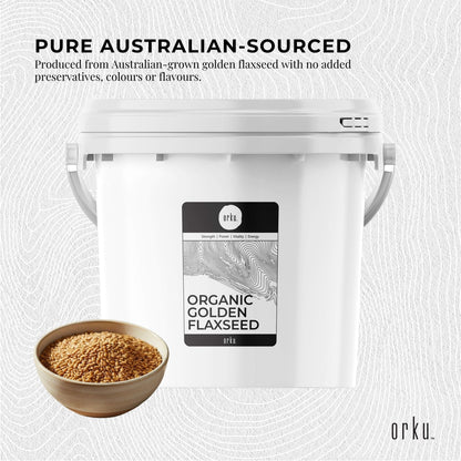 Orku Organic Golden Linseed Flaxseed Whole Grain Non GMO - Tubs