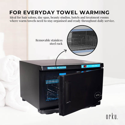 Orku 16L Electric Towel Warmer UV Cabinet Salon Spa Black