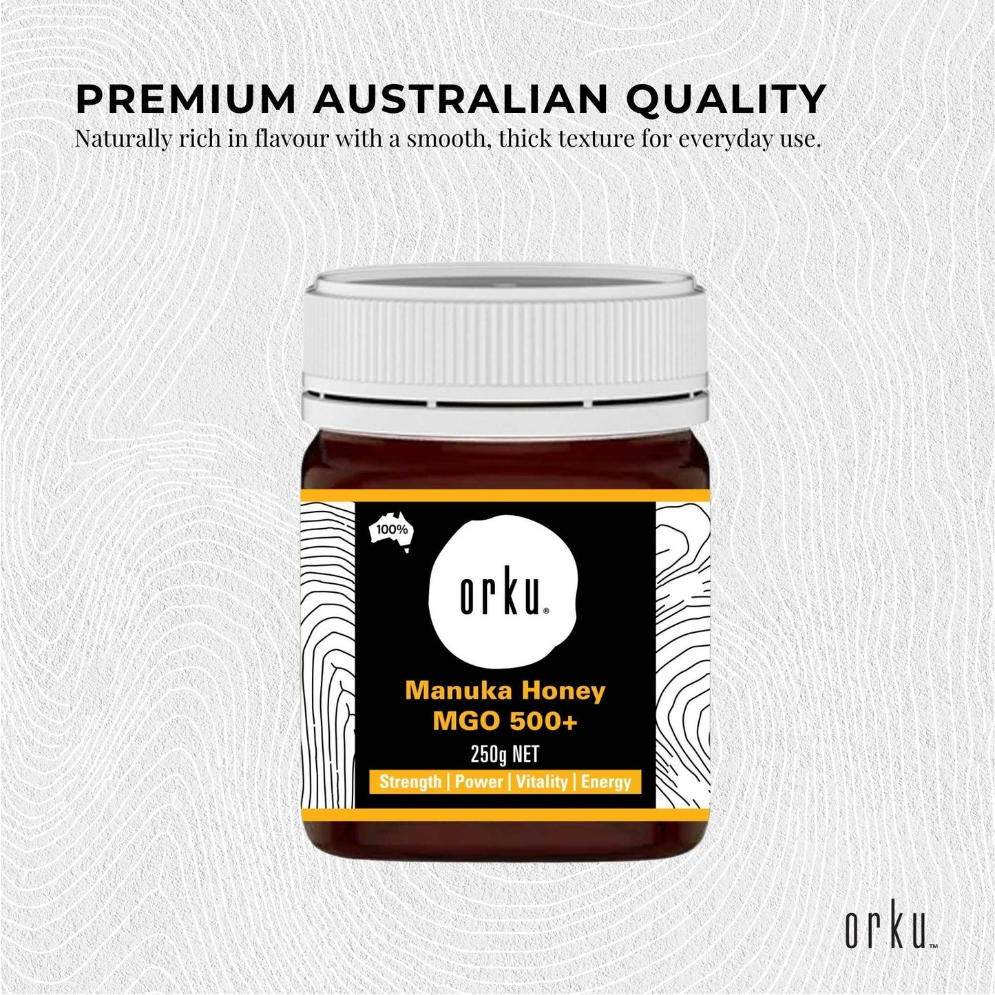 Orku MGO 500+ Australian Manuka Honey 250g - Raw Jelly Bush Honey