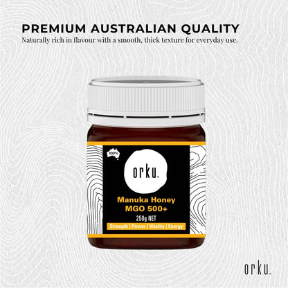 Orku MGO 500+ Australian Manuka Honey 250g - Raw Jelly Bush Honey