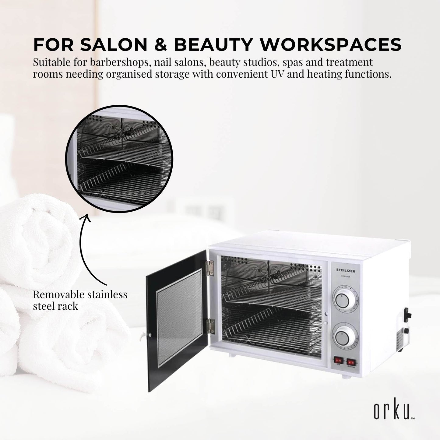 Orku 20L UV Disinfection Cabinet for Salon Beauty Nail Tool Storage