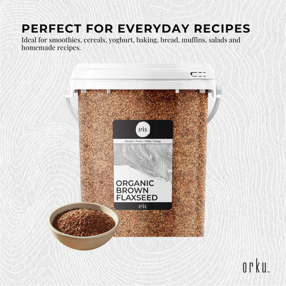 Orku Organic BrownLinseed Flaxseed Whole Grain Non GMO - Tubs