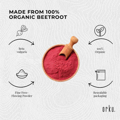 Orku Organic Beetroot Powder ACO Certified 100% Pure Beet Root Tubs