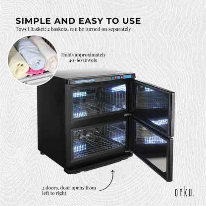 Orku 32L Electric Towel Warmer UV Cabinet Salon Spa Black