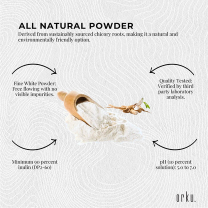 Orku Chicory Root Inulin Powder - Unflavoured Food Ingredient
