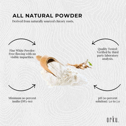 Orku Chicory Root Inulin Powder Tub - Unflavoured Food Ingredient